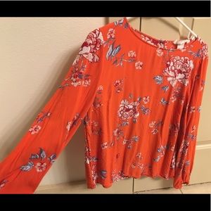 Orange long sleeve blouse